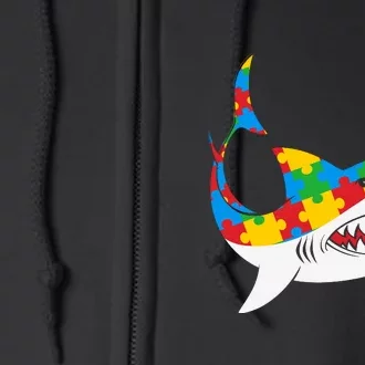 Shark Autism Awarness Shark Mama Autism Awareness Mother's Day Full Zip Hoodie