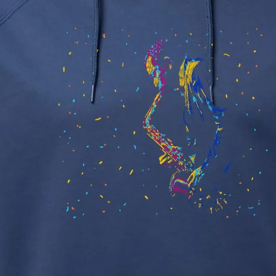 Saxophone Abstract Art Idea For Saxophone Player Great Gift Performance Fleece Hoodie