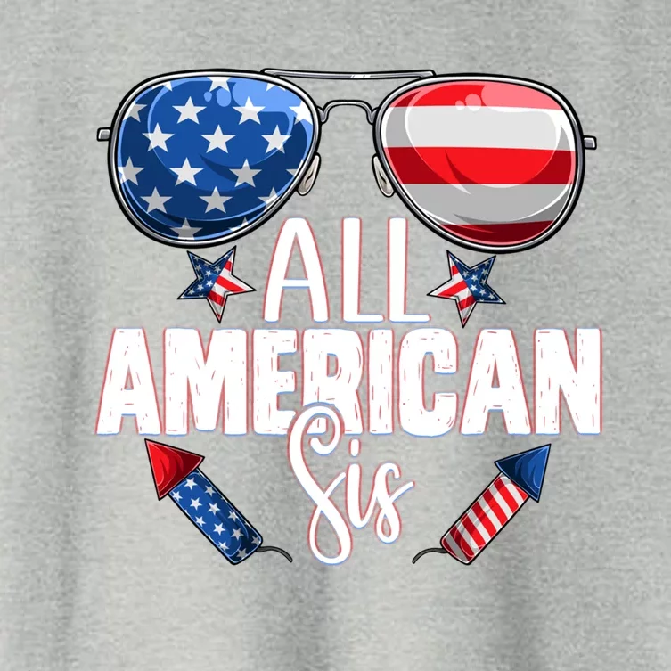 Sunglasses All American Sis 4th Of July Daughter Gift Women's Crop Top Tee