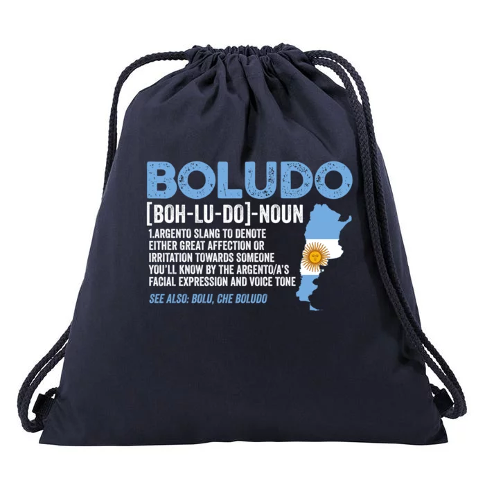 Sarcastic Argentinian Argentina Funny Boludo Definition Meaningful Gift Drawstring Bag