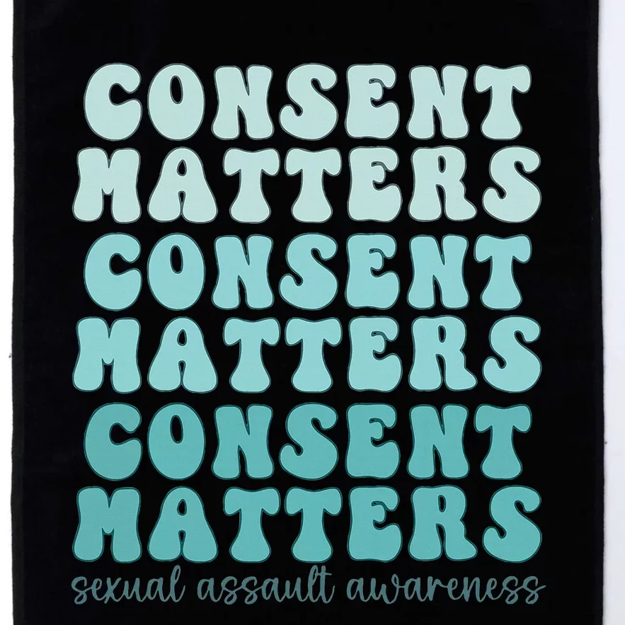 Sexual Assault Awareness Month Consent Matters Teal Ribbon Platinum Collection Golf Towel