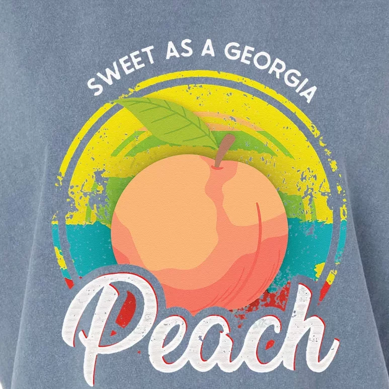 Sweet As A Georgia Peach Funny GA Peach State Garment-Dyed Women's Muscle Tee