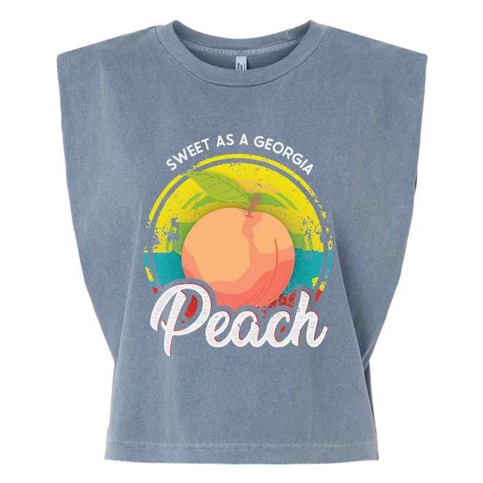 Sweet As A Georgia Peach Funny GA Peach State Garment-Dyed Women's Muscle Tee