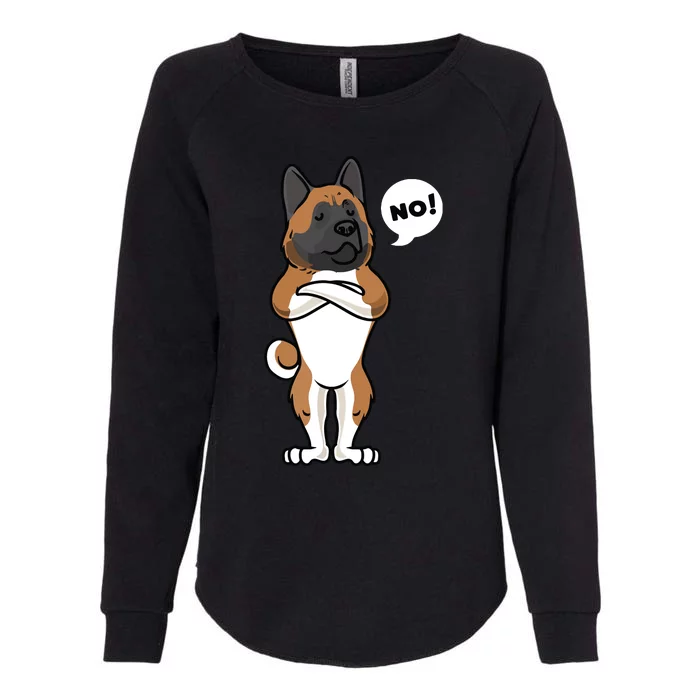 Stubborn American Akita Dog Womens California Wash Sweatshirt