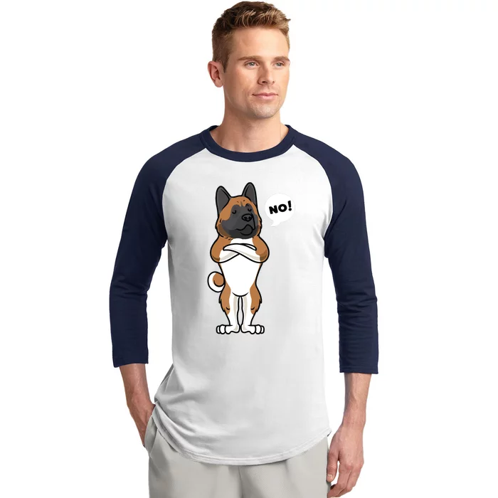 Stubborn American Akita Dog Baseball Sleeve Shirt