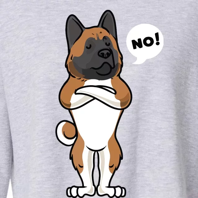 Stubborn American Akita Dog Cropped Pullover Crew