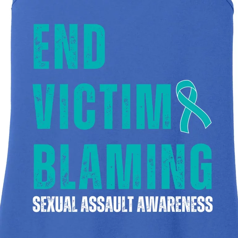 Sexual Assault Awareness Month End Victim Blaming Quote Gift Ladies Essential Tank