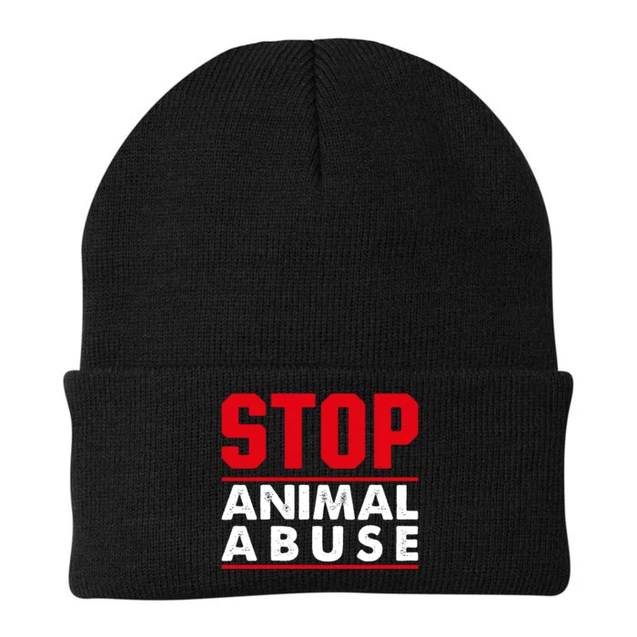 Stop Animal Abuse Stop Violence Agaist Animal Knit Cap Winter Beanie