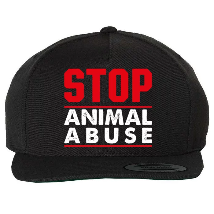 Stop Animal Abuse Stop Violence Agaist Animal Wool Snapback Cap