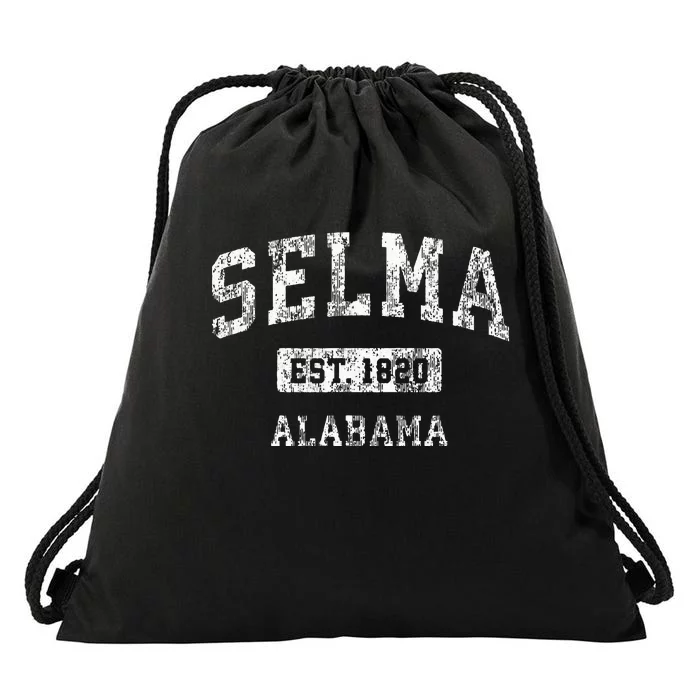 Selma Alabama Al Vintage Sports Established Design Drawstring Bag