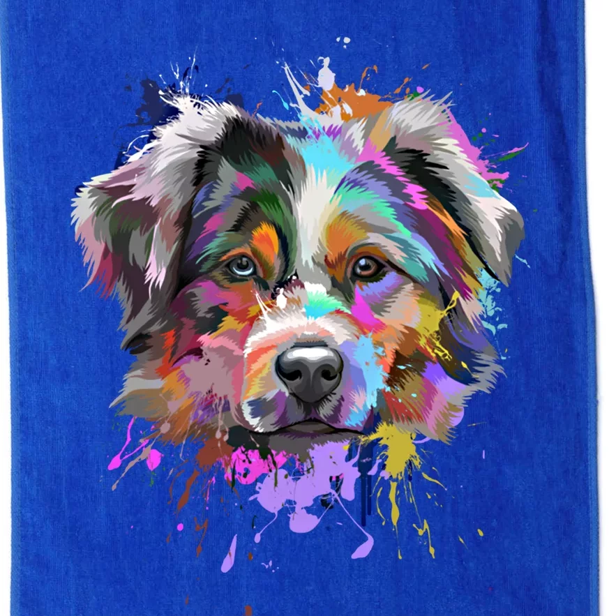 Splash Art Australian Shepherd Gift Aussie Lovers Funny Gift Platinum Collection Golf Towel