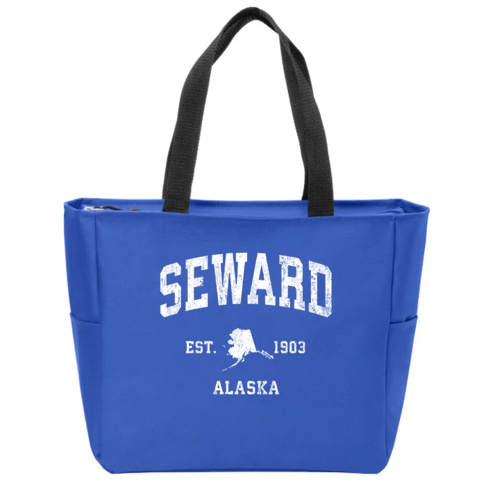 Seward Alaska Ak Vintage Established Athletic Sports Design Zip Tote Bag