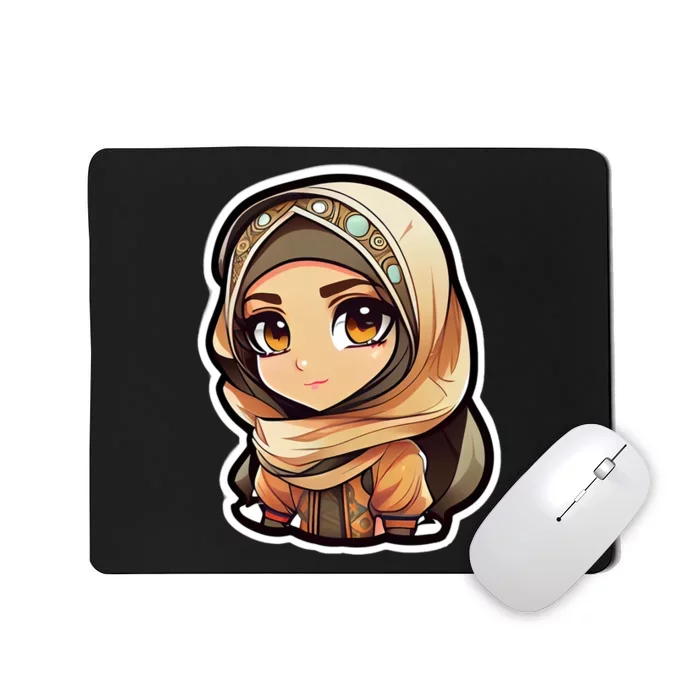 Seductive Anime Arab Hijab Head Scarf Beautiful Gift For Ramadan Mubarak Mousepad