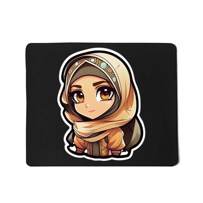 Seductive Anime Arab Hijab Head Scarf Beautiful Gift For Ramadan Mubarak Mousepad