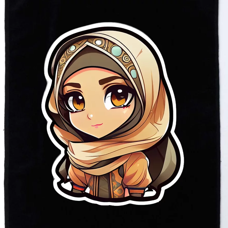 Seductive Anime Arab Hijab Head Scarf Beautiful Gift For Ramadan Mubarak Platinum Collection Golf Towel