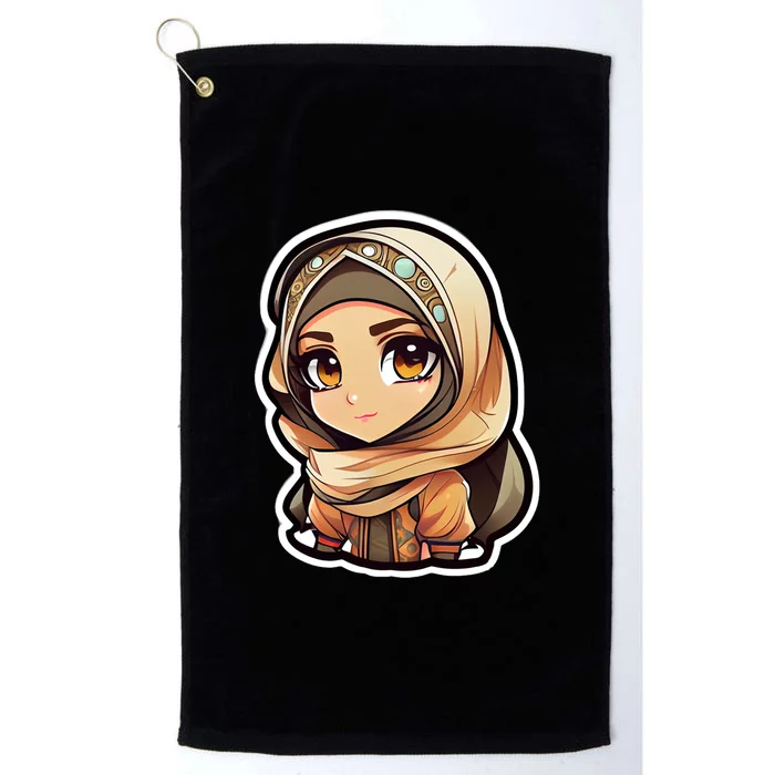 Seductive Anime Arab Hijab Head Scarf Beautiful Gift For Ramadan Mubarak Platinum Collection Golf Towel