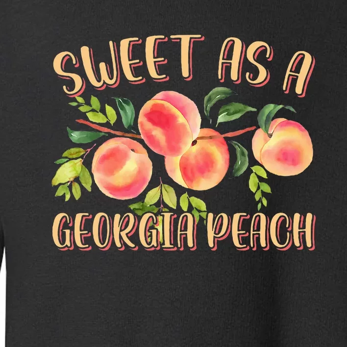 Sweet As A Georgia Peach Funny Southern Georgia Toddler Sweatshirt