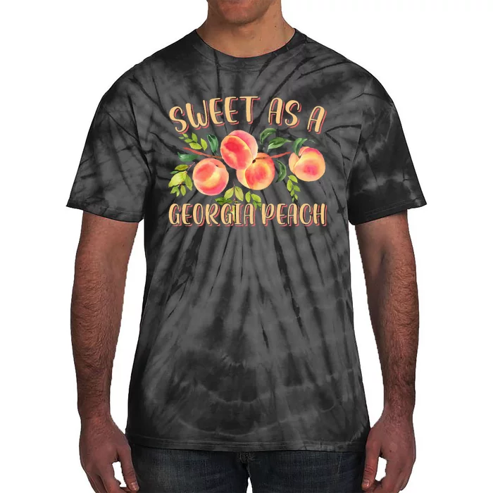 Sweet As A Georgia Peach Funny Southern Georgia Tie-Dye T-Shirt