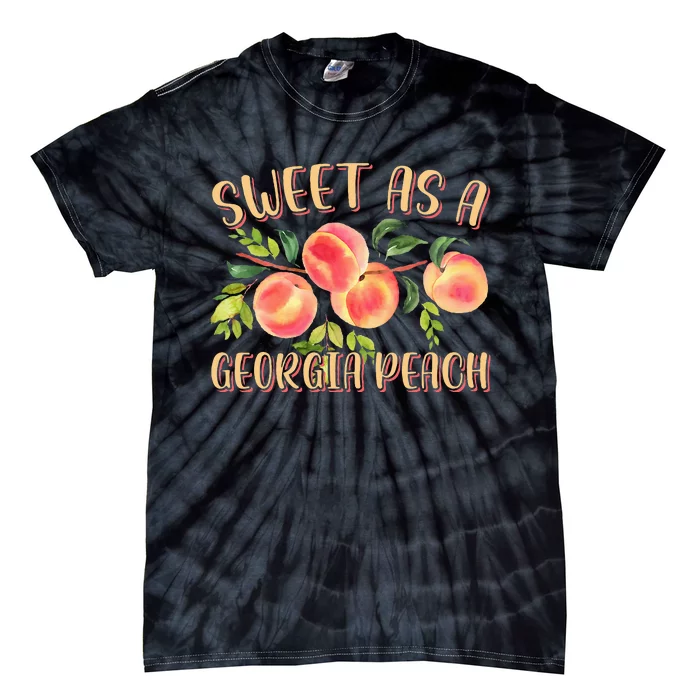 Sweet As A Georgia Peach Funny Southern Georgia Tie-Dye T-Shirt