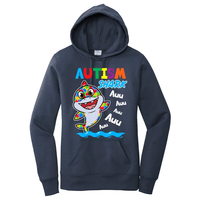 Shark Autism Awareness Puzzle Funny Meaningful Gift Women's Pullover Hoodie