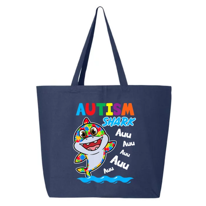 Shark Autism Awareness Puzzle Funny Meaningful Gift 25L Jumbo Tote