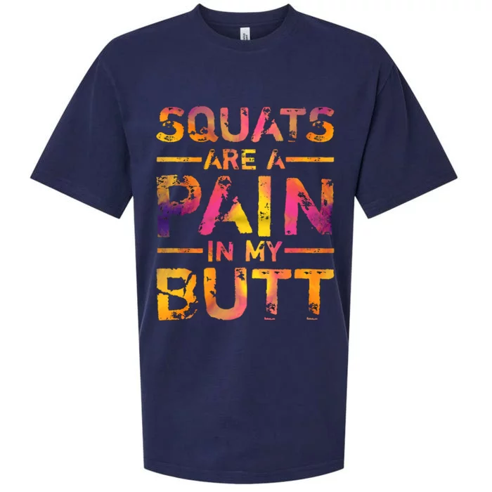 Squats Are A Pain In My Butt Funny Fitness Gym Bodybuilding Gift Sueded Cloud Jersey T-Shirt