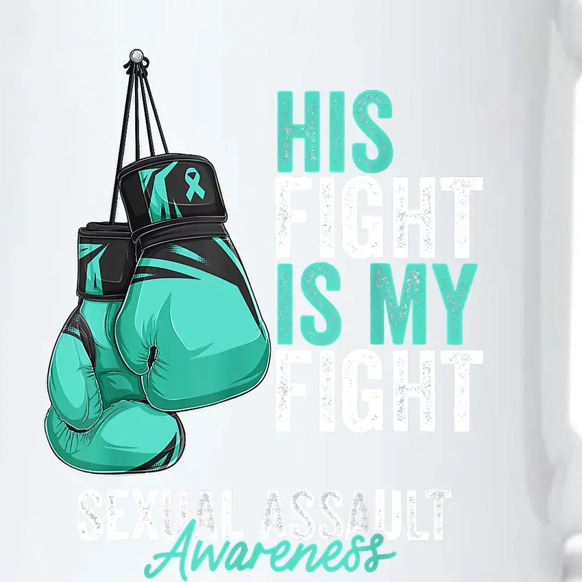 Sexual Assault Awareness Month Boxing Gloves Teal Ribbon Black Color Changing Mug