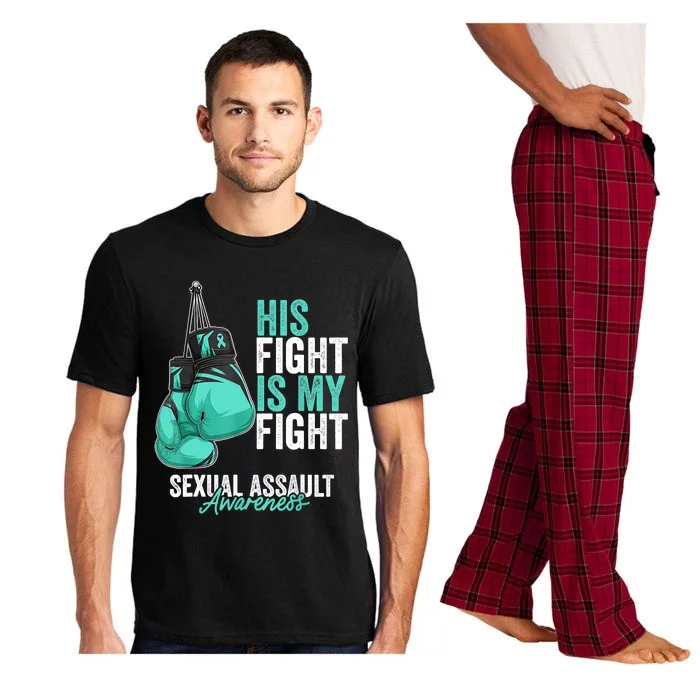 Sexual Assault Awareness Month Boxing Gloves Teal Ribbon Pajama Set