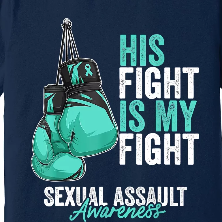 Sexual Assault Awareness Month Boxing Gloves Teal Ribbon Premium T-Shirt