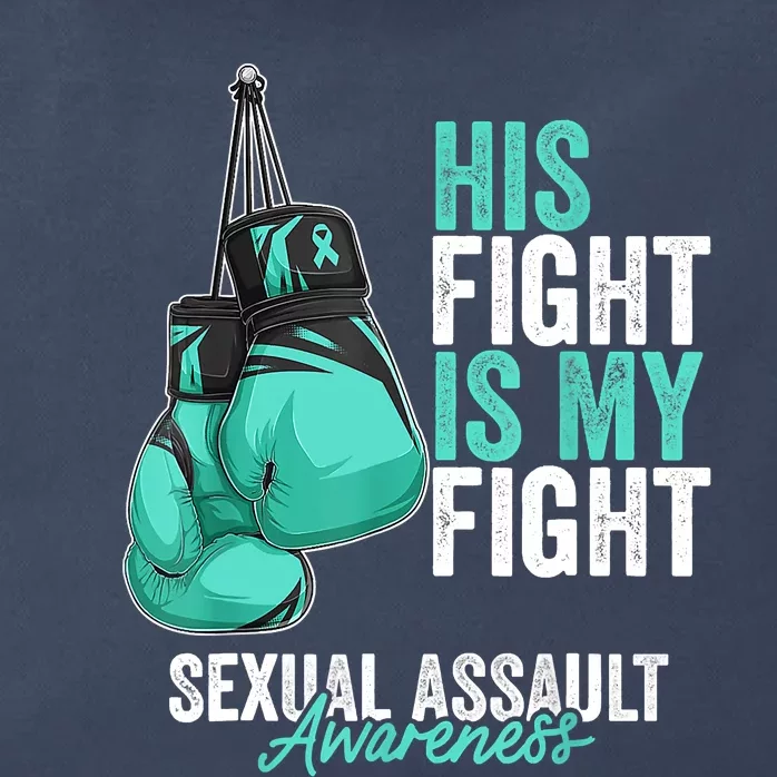 Sexual Assault Awareness Month Boxing Gloves Teal Ribbon Zip Tote Bag