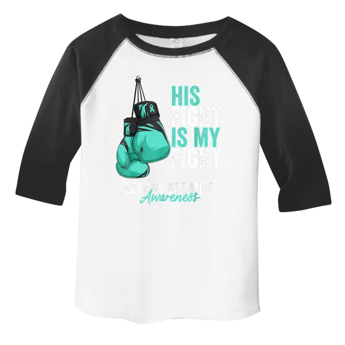 Sexual Assault Awareness Month Boxing Gloves Teal Ribbon Toddler Fine Jersey T-Shirt