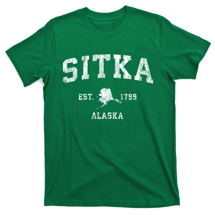 Sitka Alaska Ak Vintage Established Athletic Sports Design T-Shirt