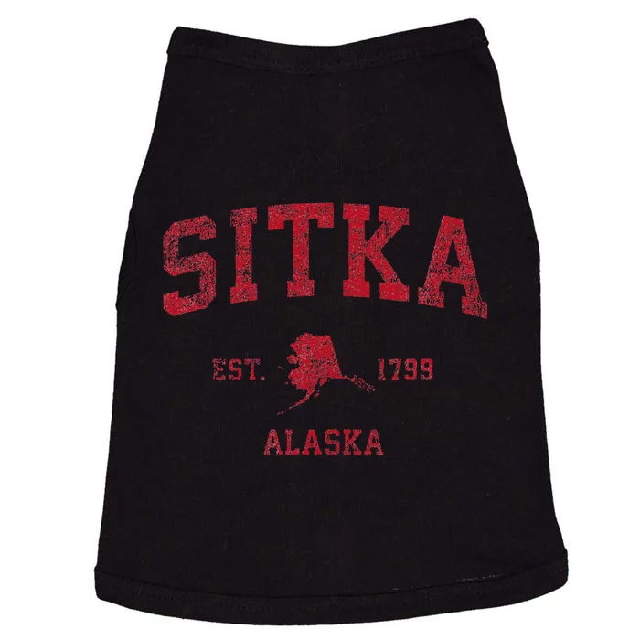 Sitka Alaska Ak Vintage Sports Design Red Print Doggie Tank