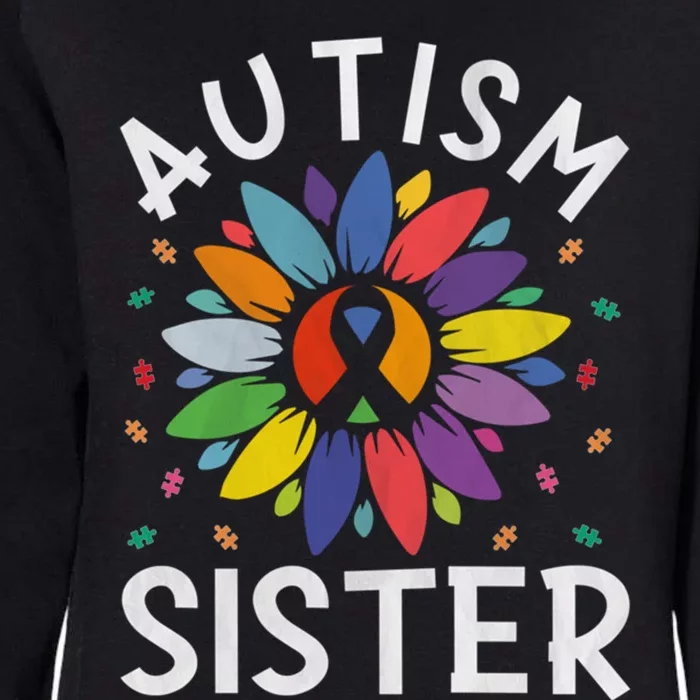 Sunflower Autism Awareness Day Matching Family Autism Sister Gift Womens California Wash Sweatshirt