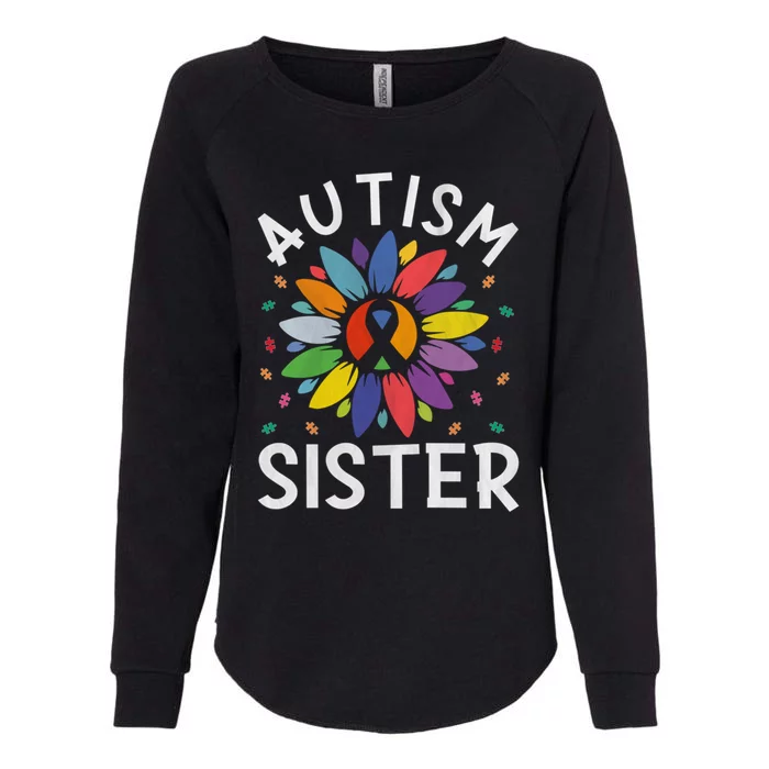 Sunflower Autism Awareness Day Matching Family Autism Sister Gift Womens California Wash Sweatshirt