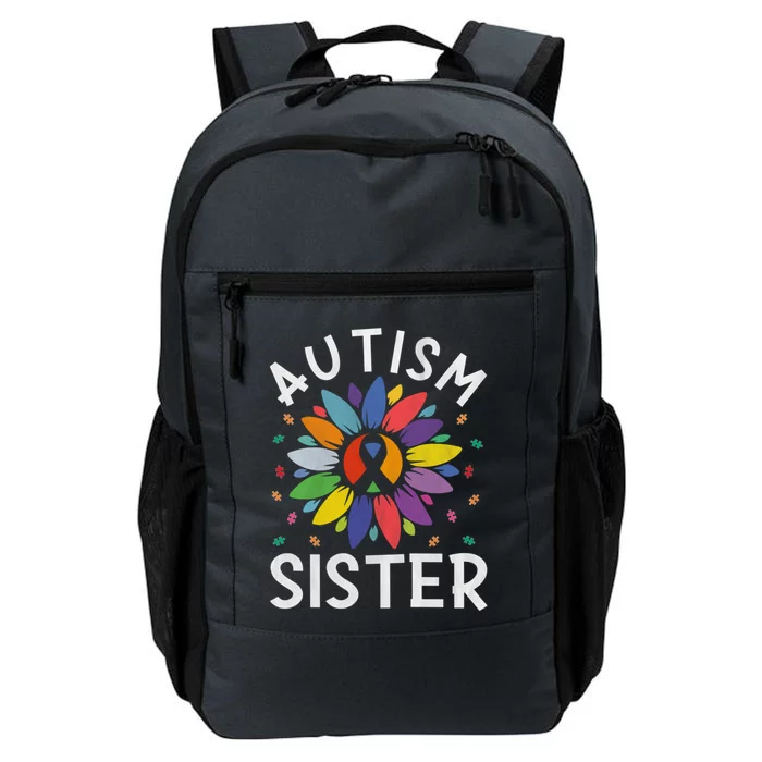 Sunflower Autism Awareness Day Matching Family Autism Sister Gift Daily Commute Backpack