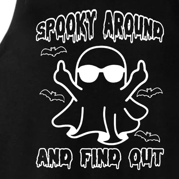 Spook Around And Find Out Ghost Halloween Ladies Tri-Blend Wicking Tank