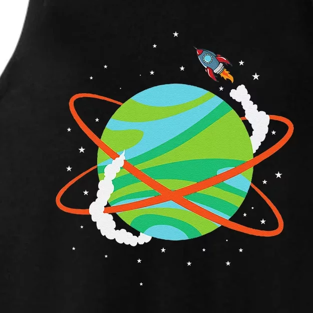 Spacecraft Approaching A Distant Exoplanet Ladies Tri-Blend Wicking Tank