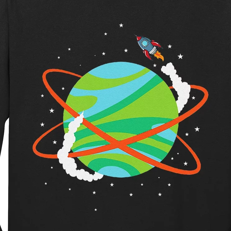 Spacecraft Approaching A Distant Exoplanet Long Sleeve Shirt