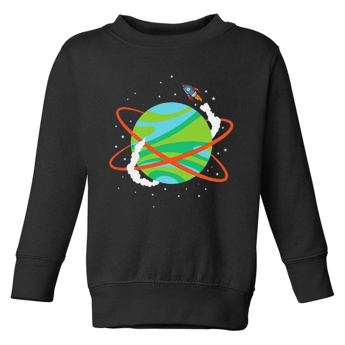 Spacecraft Approaching A Distant Exoplanet Toddler Sweatshirt