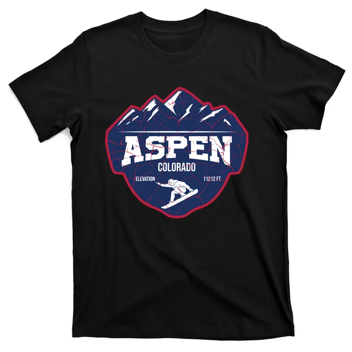 Ski At Aspen Colorado Grunge Style T-Shirt