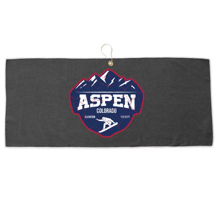 Ski At Aspen Colorado Grunge Style Large Microfiber Waffle Golf Towel