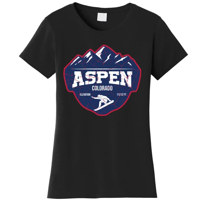 Ski At Aspen Colorado Grunge Style Women's T-Shirt