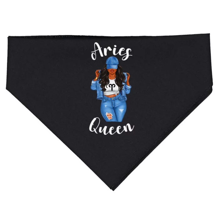 Streetwise Aries Black Queen Afro Wo Zodiac Birthday USA-Made Doggie Bandana