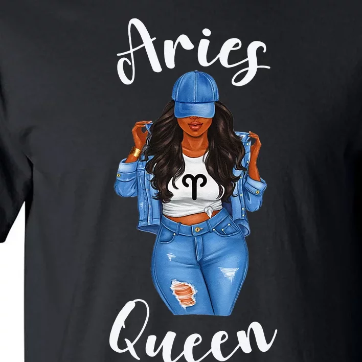 Streetwise Aries Black Queen Afro Wo Zodiac Birthday Tall T-Shirt