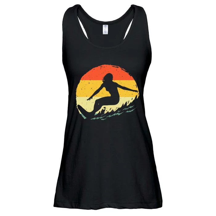 Surf Art Beach Surfer Hawaiian Wave Surfing Ladies Essential Flowy Tank