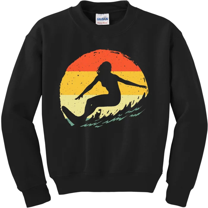 Surf Art Beach Surfer Hawaiian Wave Surfing Kids Sweatshirt