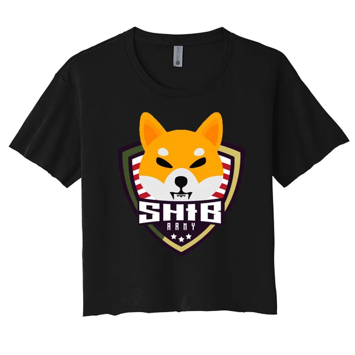 Shiba Army Badge Crest Women's Crop Top Tee