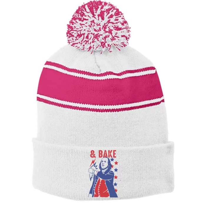 Shake And Bake Funny Couple Matching 4th of July Bake Stripe Pom Pom Beanie