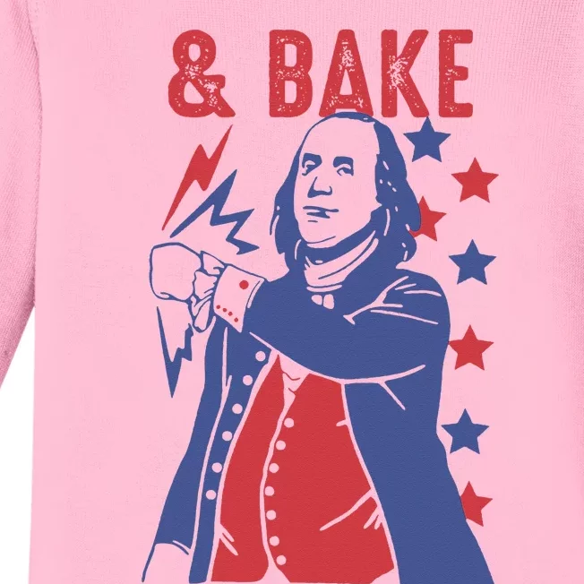 Shake And Bake Funny Couple Matching 4th of July Bake Baby Long Sleeve Bodysuit